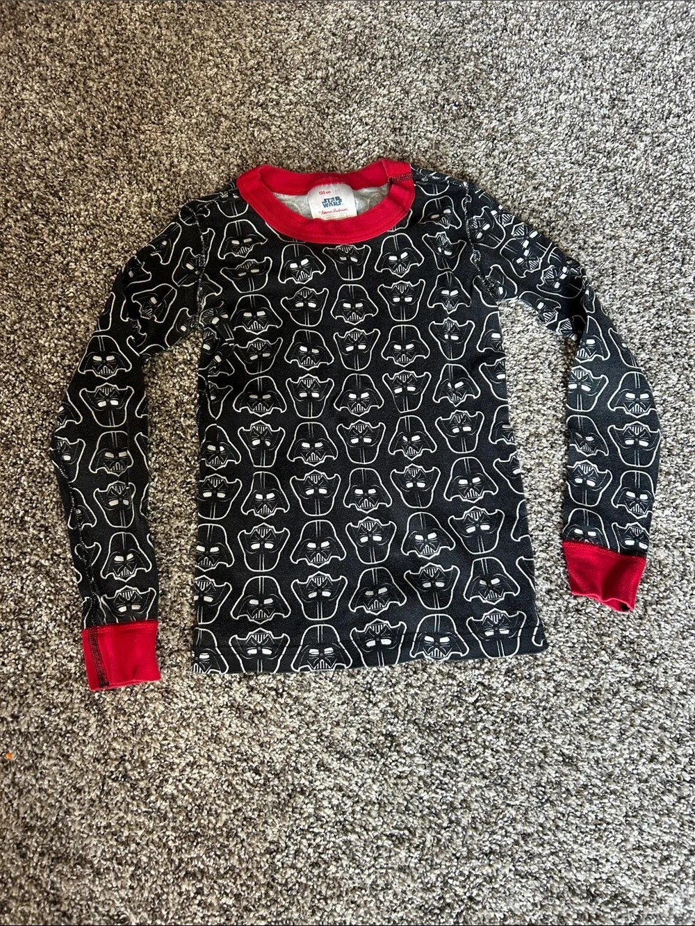 Hanna Andersson Black Star Face Pajama Set with Red Trim